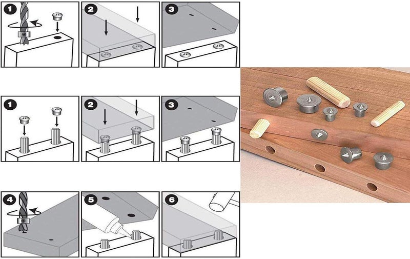 DIY Crafts Diy Crafts Pin Wood Dowel 612 Tenon Cylindrical Portion6mm 8mm 10mm 12mm Each Size 14 516 38 and 12 Inch Pack 4 Piece Silver  - Image 5