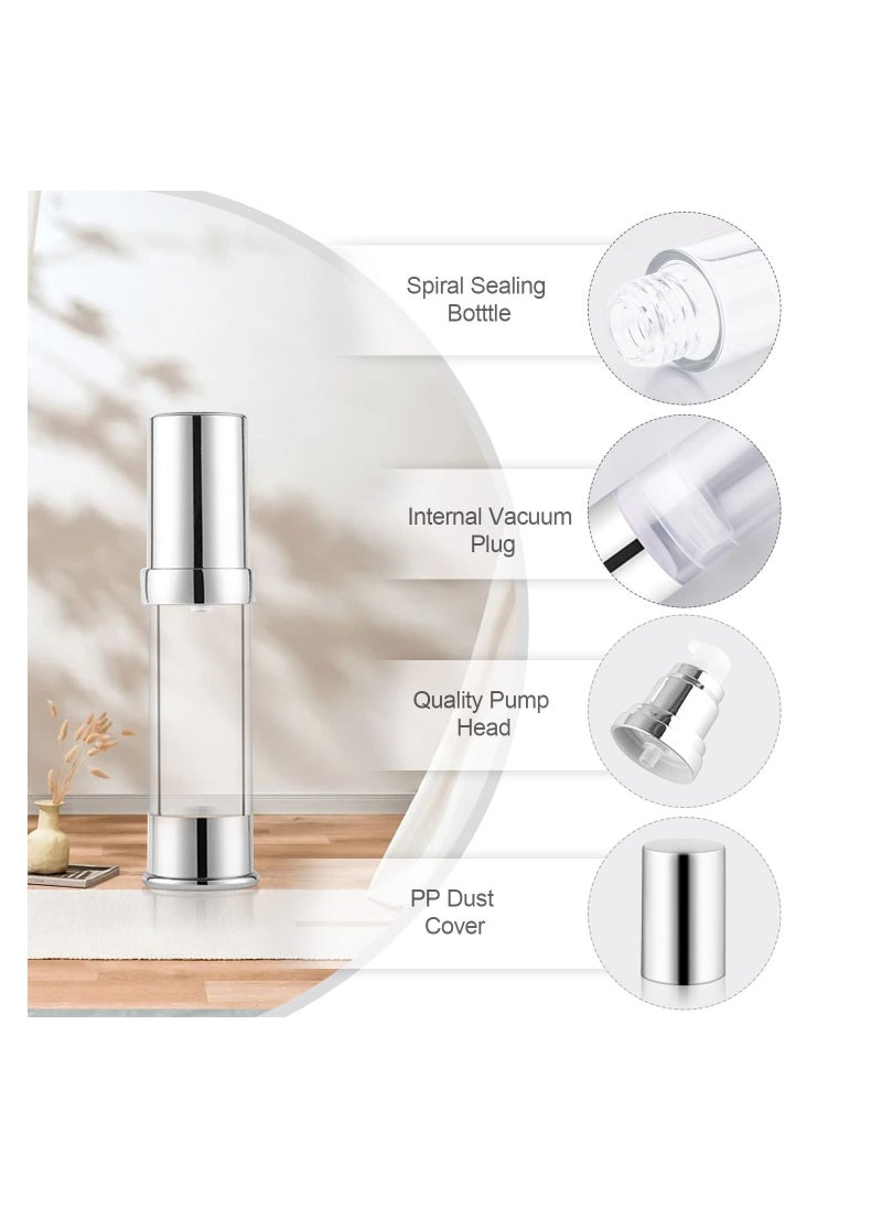 SYOSI - Plastic Airless Pump Bottle, Refillable Lotion Containers, 8 Pack 10ml/0.34oz Mini Spray Bottle, Empty Pump Press Vacuum Dispenser, for Travel Foundation Essence Gel Emulsion Toiletries Sample - Image 1