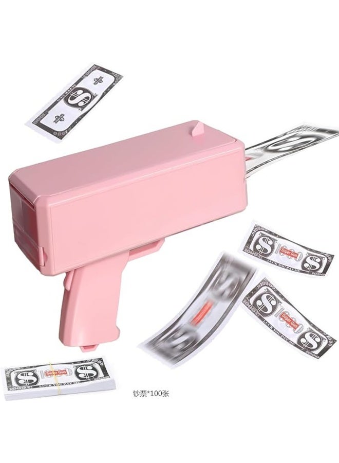 Meetion Money Gun Shooter: Cash Spray Gun Make it Rain Toy Gun with 100 Pcs Prop Money, Fake Cash Cannon Money Gun Great Fun for Party Games Wedding Birthday