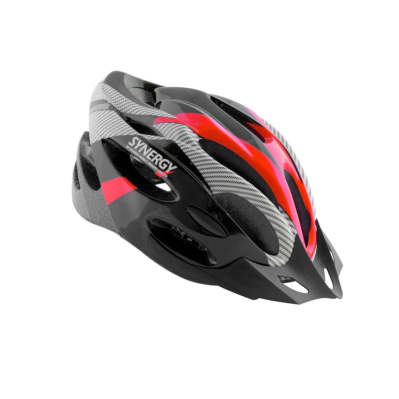 SYNOCARE Adjustable Cycling Helmet for Men & Women with Detachable Visor | Light Weight Bicycle Helmet with Ventilation for Youth, Adults & Kids | Helmet for Cycling, Skating & Skateboarding | Red - Image 1
