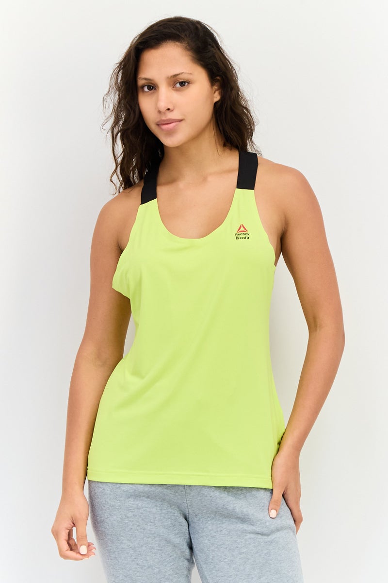 Reebok Women Sportswear Fit Sleeveless Training Tank Tops, Lemon Green - Image 1