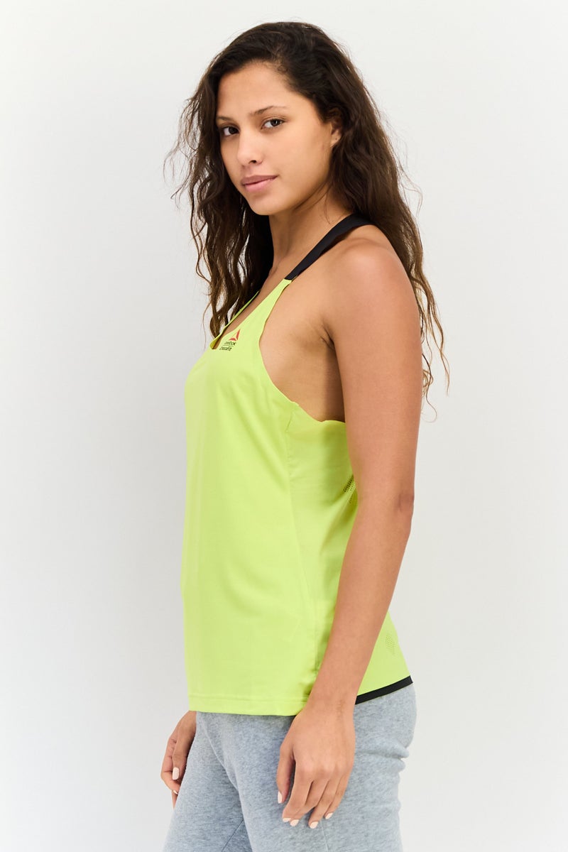Reebok Women Sportswear Fit Sleeveless Training Tank Tops, Lemon Green - Image 3