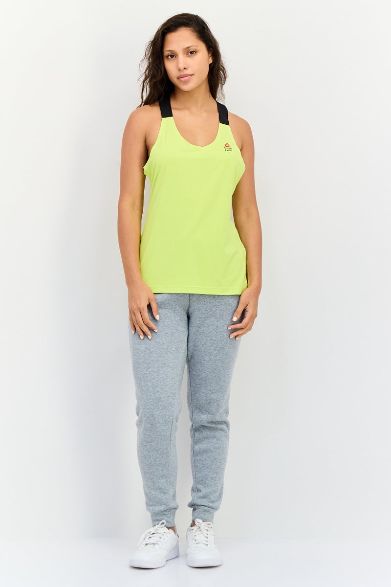 Reebok Women Sportswear Fit Sleeveless Training Tank Tops, Lemon Green - Image 4