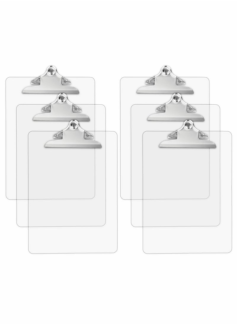 Captaintech Plastic Clipboards, Multi Pack Clipboard Transparent Strong Holds 100 Sheets, Acrylic Clipboards Big Clip Board Clips 12.5 x 9 Inch (Set of 6)  - Image 1