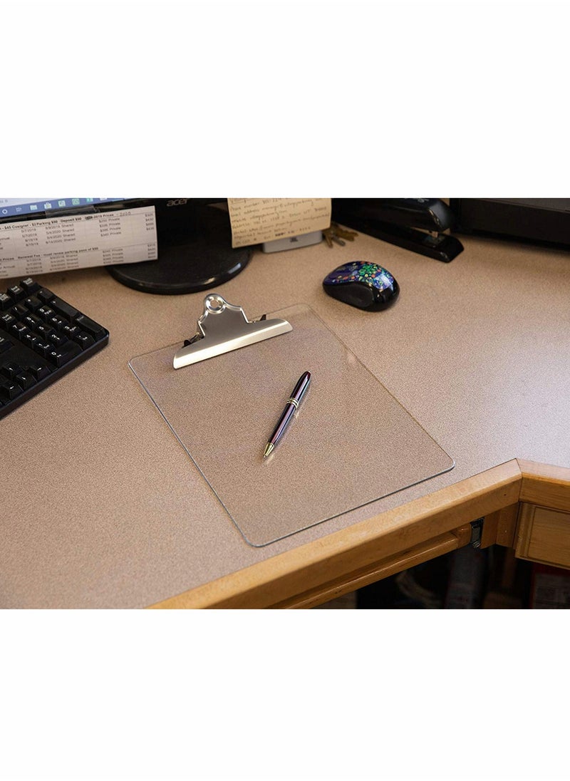 Captaintech Plastic Clipboards, Multi Pack Clipboard Transparent Strong Holds 100 Sheets, Acrylic Clipboards Big Clip Board Clips 12.5 x 9 Inch (Set of 6)  - Image 3