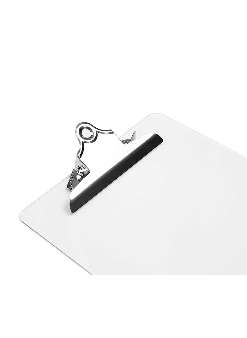 Captaintech Plastic Clipboards, Multi Pack Clipboard Transparent Strong Holds 100 Sheets, Acrylic Clipboards Big Clip Board Clips 12.5 x 9 Inch (Set of 6)  - Image 2