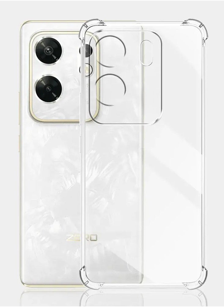 ماركة غير محددة - حافظة متوافقة مع هاتف Infinix Zero 30 4G، غطاء سيليكون شفاف مصنوع من مادة TPU غوريلا وواقي مضاد للصدمات وزوايا مقاومة للصدمات - شفاف - Image 1