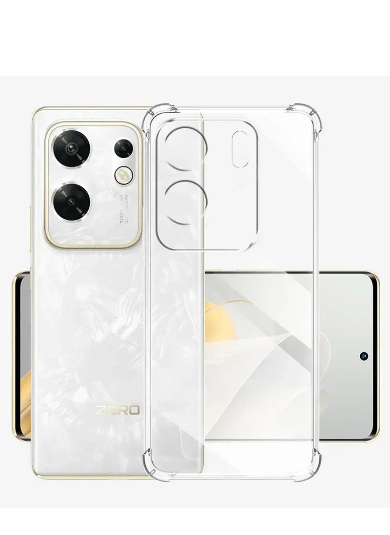 ماركة غير محددة - حافظة متوافقة مع هاتف Infinix Zero 30 4G، غطاء سيليكون شفاف مصنوع من مادة TPU غوريلا وواقي مضاد للصدمات وزوايا مقاومة للصدمات - شفاف - Image 1