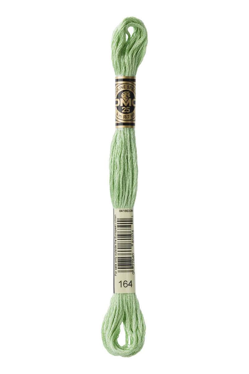 DMC 117-164 Mouline Stranded Cotton Six Strand Embroidery Floss Thread, Light Forest Green, 8.7-Yard - Image 2