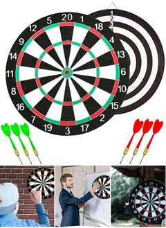 ISHWAZ Dart Boards Game - Double Sided Dartboard With 6 Metal Tip Darts, Excellent Indoor Game And Outdoor Game, Professional and Leisure Sport For Friends Family Office Clubs Gym and Trips - Dartboards  - Image 1