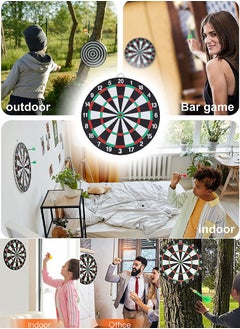 ISHWAZ Dart Boards Game - Double Sided Dartboard With 6 Metal Tip Darts, Excellent Indoor Game And Outdoor Game, Professional and Leisure Sport For Friends Family Office Clubs Gym and Trips - Dartboards  - Image 2