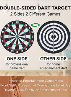 ISHWAZ Dart Boards Game - Double Sided Dartboard With 6 Metal Tip Darts, Excellent Indoor Game And Outdoor Game, Professional and Leisure Sport For Friends Family Office Clubs Gym and Trips - Dartboards  - Image 3