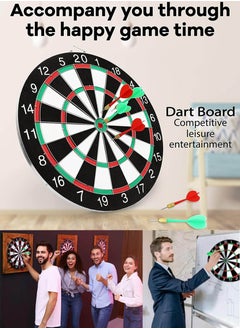 ISHWAZ Dart Boards Game - Double Sided Dartboard With 6 Metal Tip Darts, Excellent Indoor Game And Outdoor Game, Professional and Leisure Sport For Friends Family Office Clubs Gym and Trips - Dartboards  - Image 5