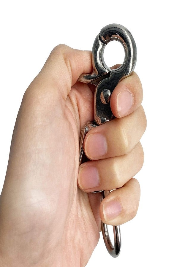 WICKED 316 Stainless Steel 3 1/2” Swivel Eye Trigger Snap Hook and Quick Link - Set of 2 Each - Image 4