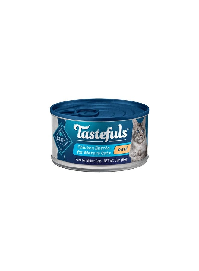 Blue Buffalo Tastefuls Wet Cat Food Paté For Mature Cats, Made With Natural Ingredients | Chicken Entrée, 3Oz. Can (24 Count) - Image 1