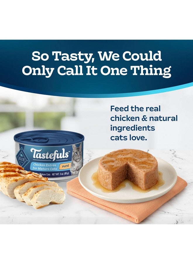 Blue Buffalo Tastefuls Wet Cat Food Paté For Mature Cats, Made With Natural Ingredients | Chicken Entrée, 3Oz. Can (24 Count) - Image 3