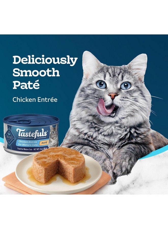 Blue Buffalo Tastefuls Wet Cat Food Paté For Mature Cats, Made With Natural Ingredients | Chicken Entrée, 3Oz. Can (24 Count) - Image 4