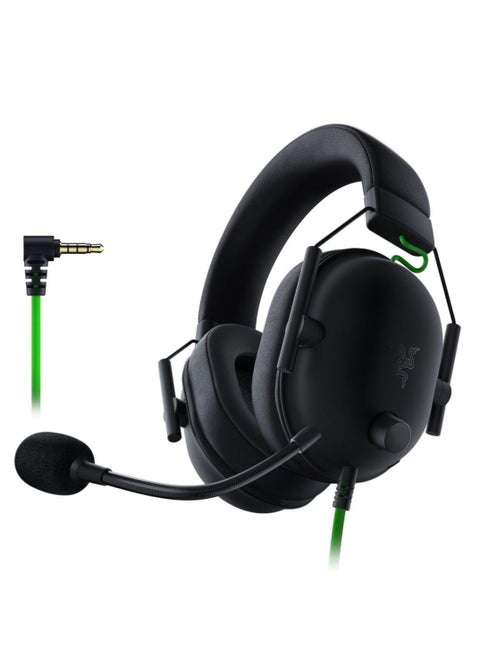 سماعة الألعاب السلكية BlackShark V2 X، صوت محيطي 7.1، مشغلات 50 مم، هيكل خفيف الوزن 240 جرام، ميكروفون مضاد للضوضاء، وسائد أذن من إسفنج الذاكرة الهجين للراحة، أسود | RZ04-03240700-R3M1