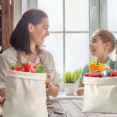 Gowloz Reusable Cotton Drawstring Bags Set of 6 – Washable & Grocery, Vegetable & Multipurpose Storage Bags (4 Small, 4 Medium, 4 Large) - Image 3