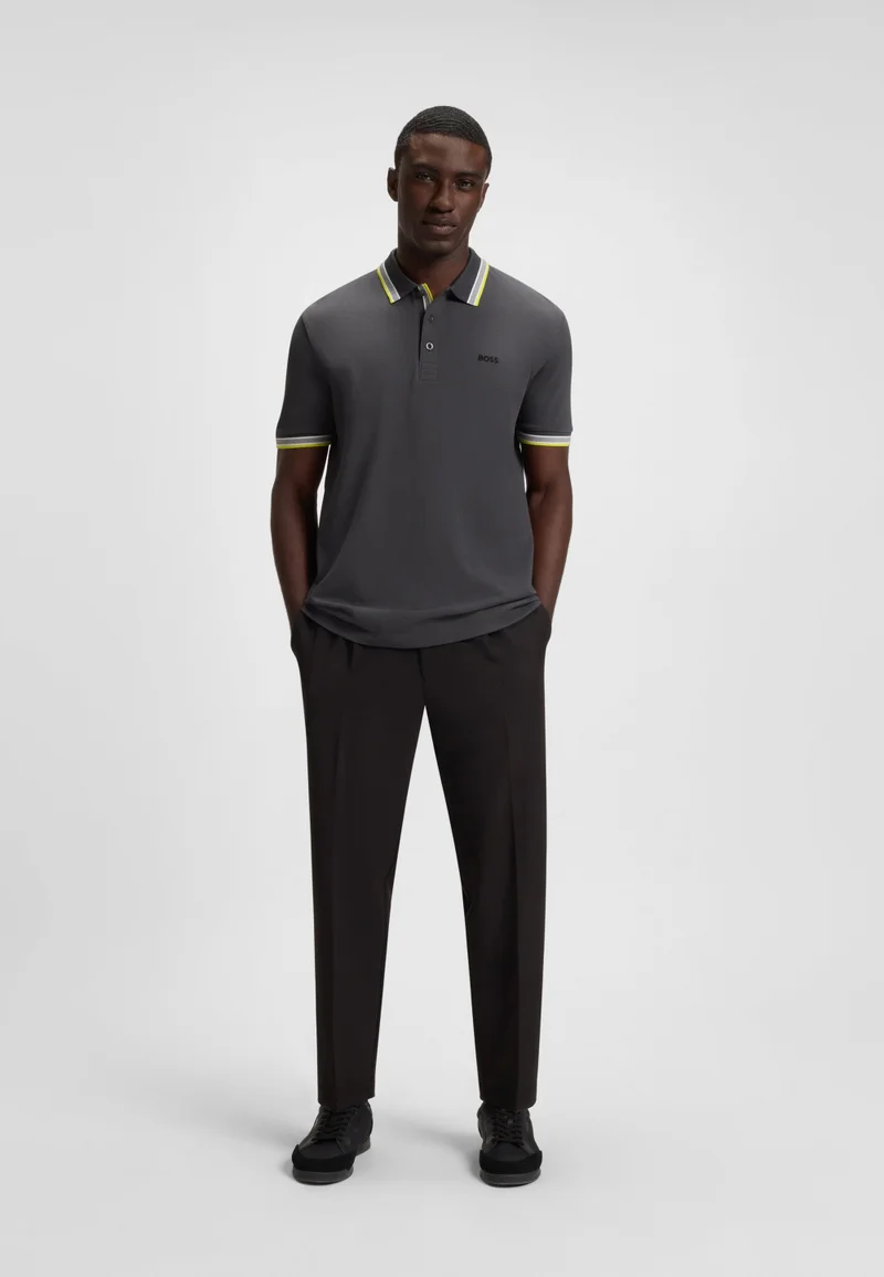 BOSS Paddy polo shirt in cotton piqué with logo undercollar