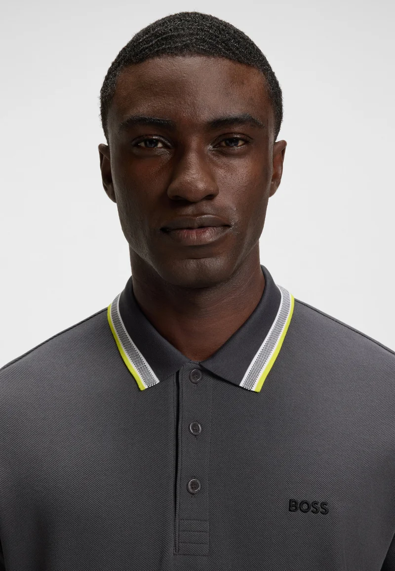 BOSS Paddy polo shirt in cotton piqué with logo undercollar
