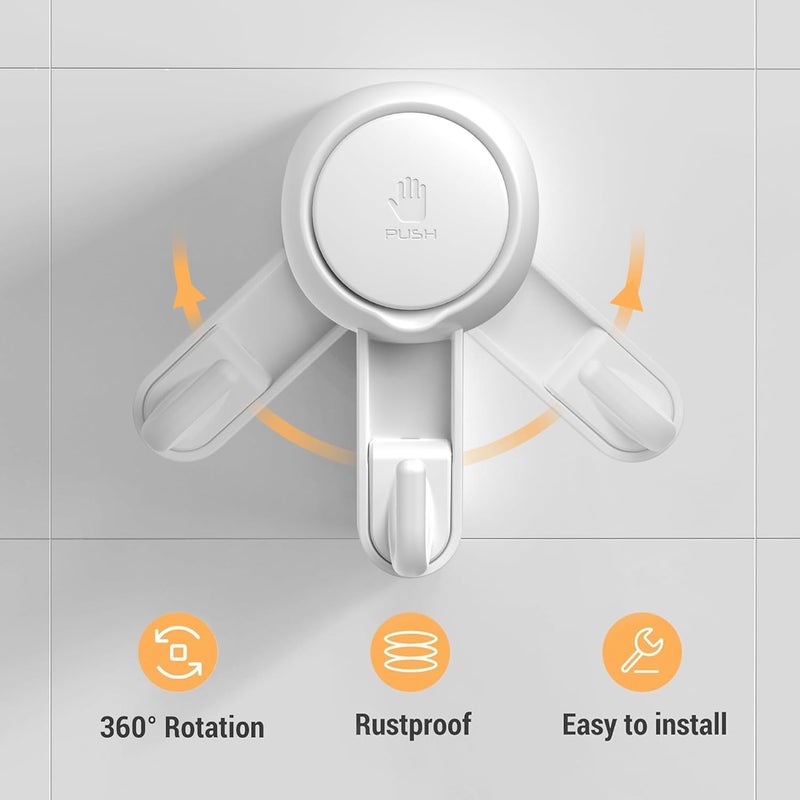 Marchpower Suction Hooks for Shower,6-Pack Powerful Vacuum Suction Shower Hook- Heavy Duty Hangers Waterproof Wall Hooks for Bathroom Kitchen Towel,Robe,Window,Glass Door - Image 4