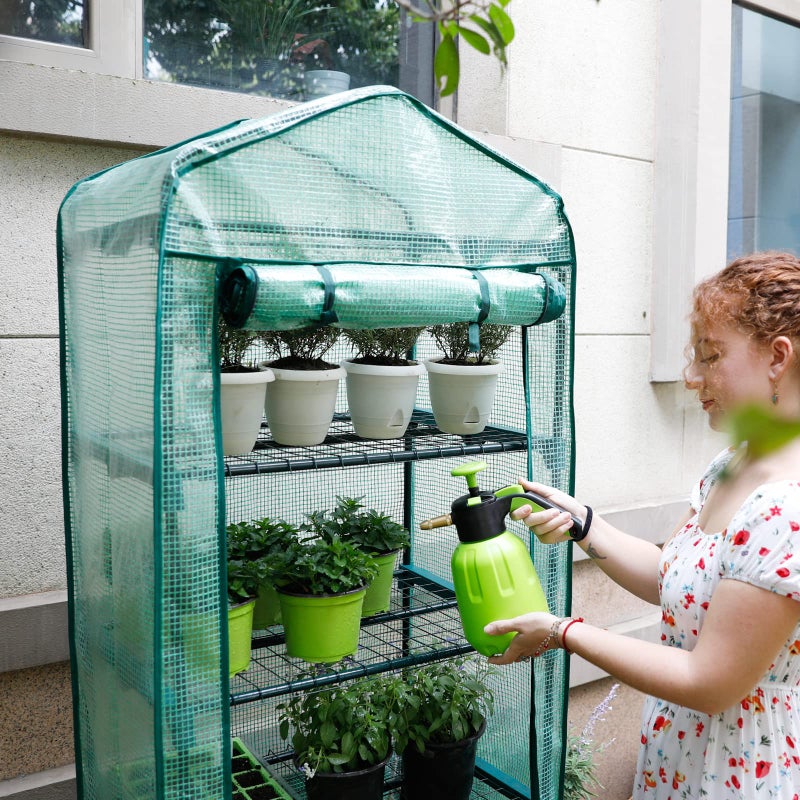 Worth Garden 5 Tier Mini Greenhouse - 75'' H x 27'' L x 19'' W - Sturdy Portable Gardening Shelves with Durable PE Cover w/ Roll-Up Zipper Door- Small Green House Indoor & Outdoor for Plants Flowers - Image 5