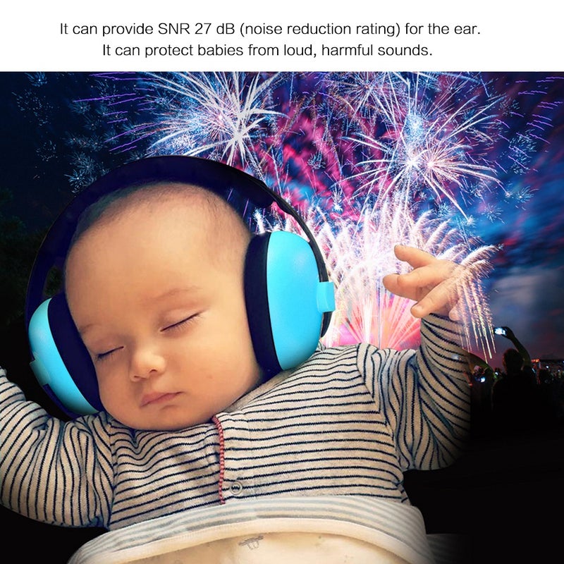 Earmuffs Noise Reduction Ear Shield Defenders Hearing Protection for Baby Children (Blue) - Image 2