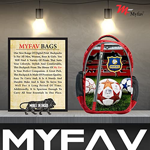 Myfav MY FAV 30L Printed Backpack | Lightweight Casual Backpack for School; College & Sports | Travel Bag for Boys & Girls | Spacious Outdoor Daypack with Durable Build(46x33x21 cm) - Image 5