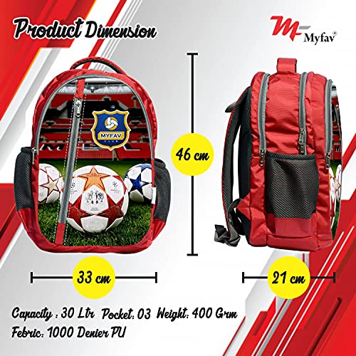 Myfav MY FAV 30L Printed Backpack | Lightweight Casual Backpack for School; College & Sports | Travel Bag for Boys & Girls | Spacious Outdoor Daypack with Durable Build(46x33x21 cm) - Image 3