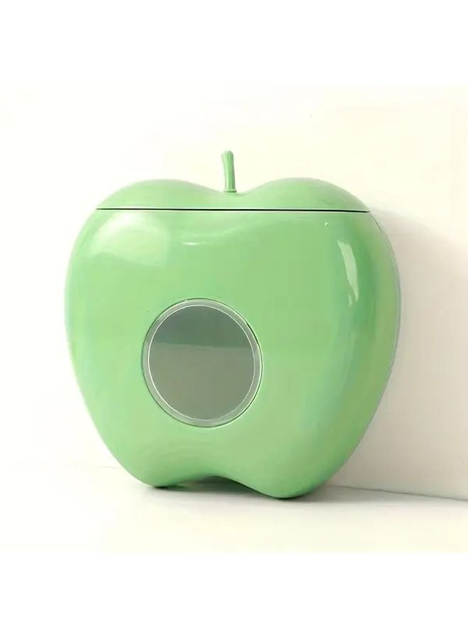 Green Apple Kitchen Organizer Wall Mounted Storage Box for Plastic Wrap Bags - Image 1