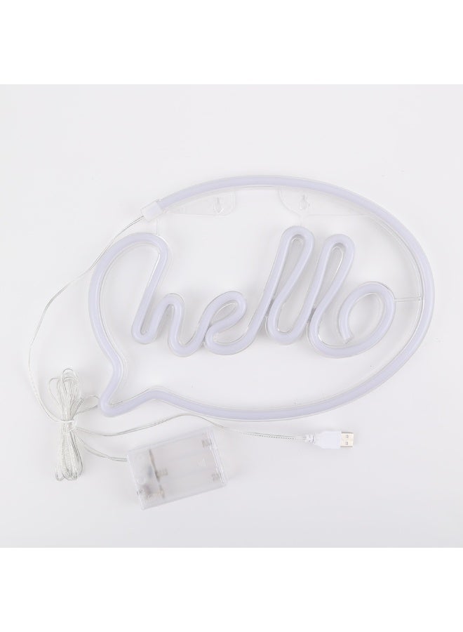 إشارة نيون على شكل فقاعة كلام 'HELLO' بإضاءة LED - ديكور غرفة وردي وأبيض للحفلات والهدايا - Image 3