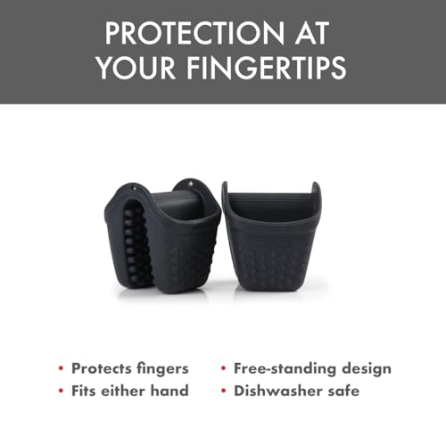 Dexas Micromitt Silicone Oven Mitts - Heat Resistant to 450°F, Set of 2, Dishwasher Safe, Non-Slip Grip, Gray - Image 3