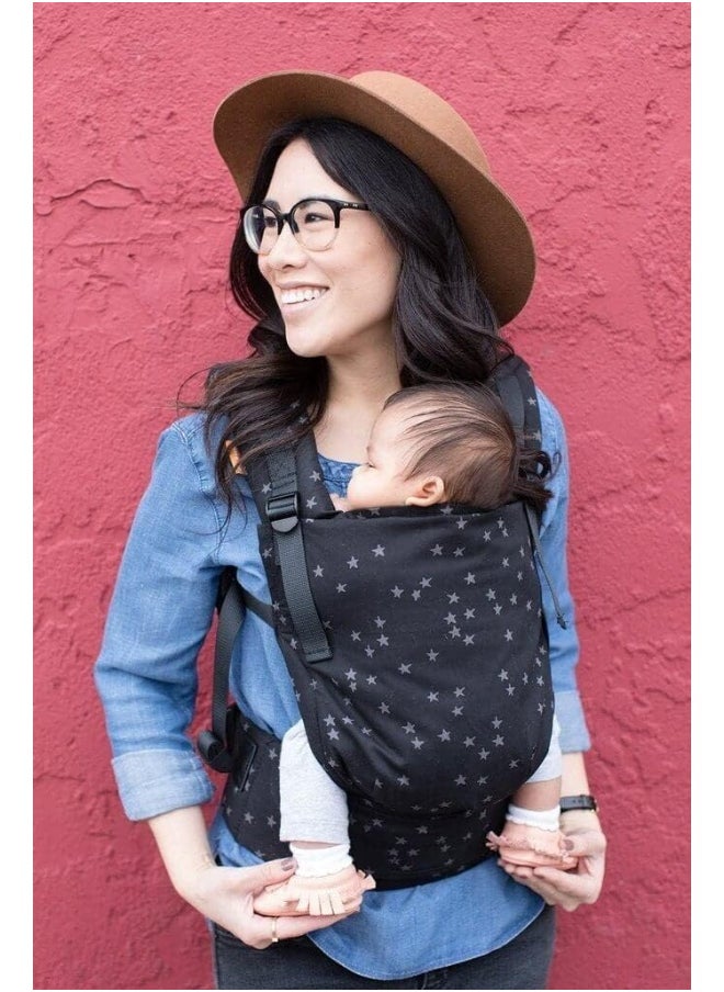 TULA Tula Ba Discover Free-to-Grow Baby Carrier, Adjustable Newborn to Toddler Carrier, Ergonomic and Multiple Positions for 7-45 pounds, Black with Gray Stars  - Image 2