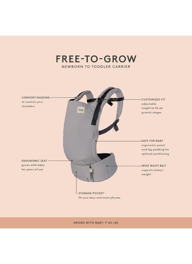 TULA Tula Ba Discover Free-to-Grow Baby Carrier, Adjustable Newborn to Toddler Carrier, Ergonomic and Multiple Positions for 7-45 pounds, Black with Gray Stars  - Image 5