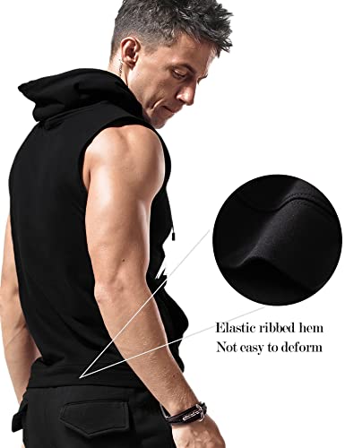 Amussiar Mens Tank Tops Workout Sleeveless Hoodies Bodybuilding Muscle Cut Off Shirts Workout Gym Clothes - Image 3