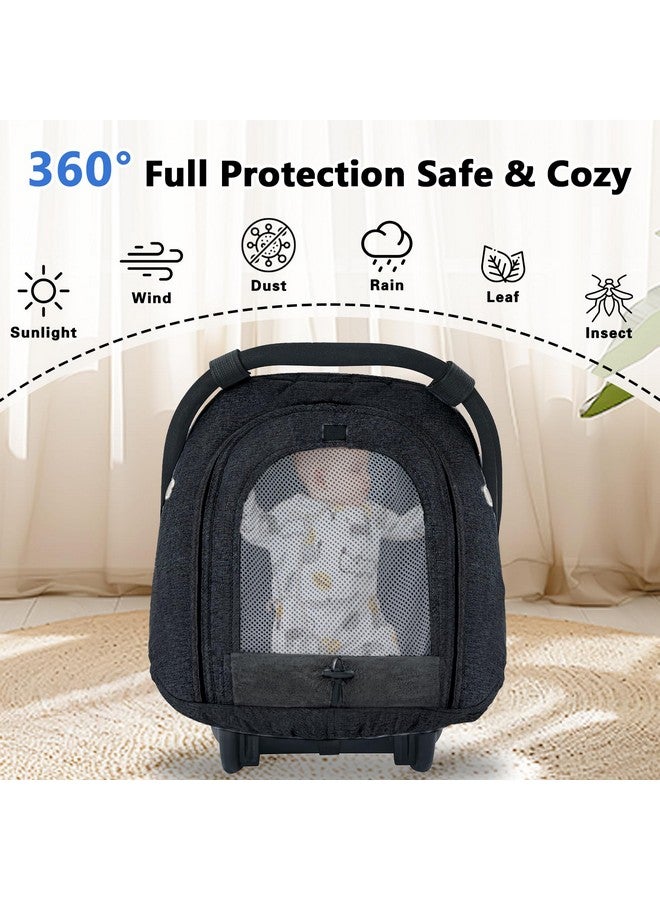 Fairy Baby Winter Car Seat Cover for Baby Carseat with Mesh Window(Black),Infant Warm&Cozy Car seat Covers Baby for Travel, Waterproof CarSeat Cover for Babies. - Image 4