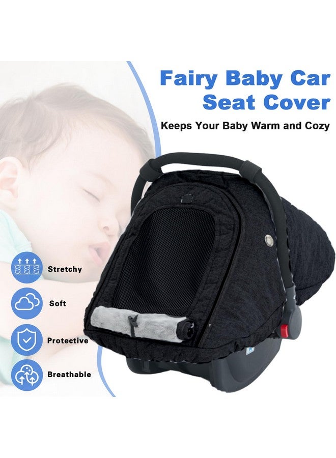 Fairy Baby Winter Car Seat Cover for Baby Carseat with Mesh Window(Black),Infant Warm&Cozy Car seat Covers Baby for Travel, Waterproof CarSeat Cover for Babies. - Image 2