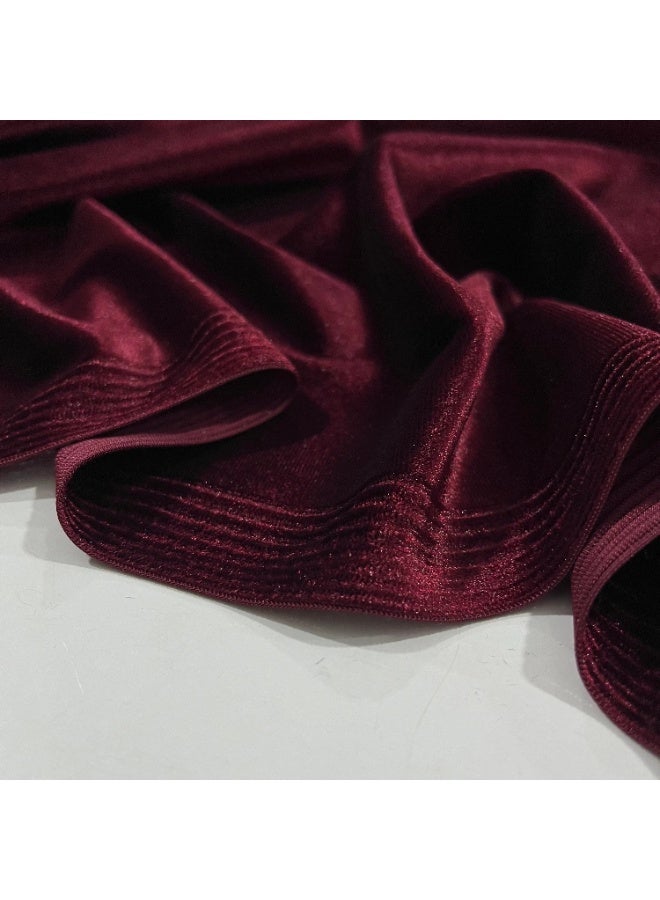 JewelOnPalette Attractive Burgundy Velvet Fabric 56'' Wide, 2-Way Stretch, Cut by Yard, for for Bows, Head Wraps, Scrunchies, Clothes, Costumes, Crafts , Cushions - Image 2