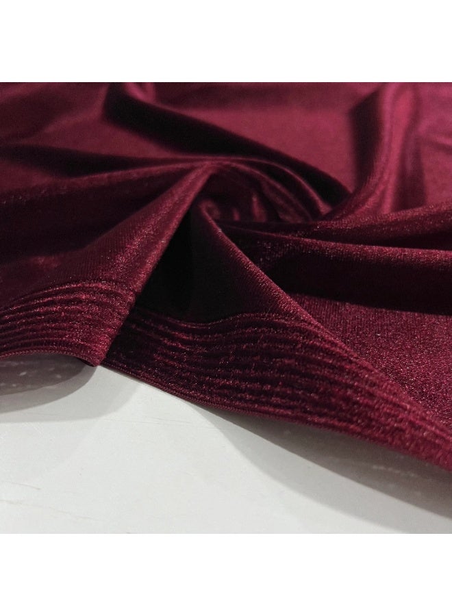 JewelOnPalette Attractive Burgundy Velvet Fabric 56'' Wide, 2-Way Stretch, Cut by Yard, for for Bows, Head Wraps, Scrunchies, Clothes, Costumes, Crafts , Cushions - Image 3