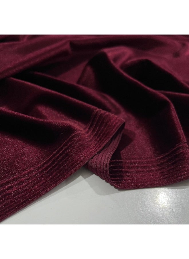 JewelOnPalette Attractive Burgundy Velvet Fabric 56'' Wide, 2-Way Stretch, Cut by Yard, for for Bows, Head Wraps, Scrunchies, Clothes, Costumes, Crafts , Cushions - Image 4