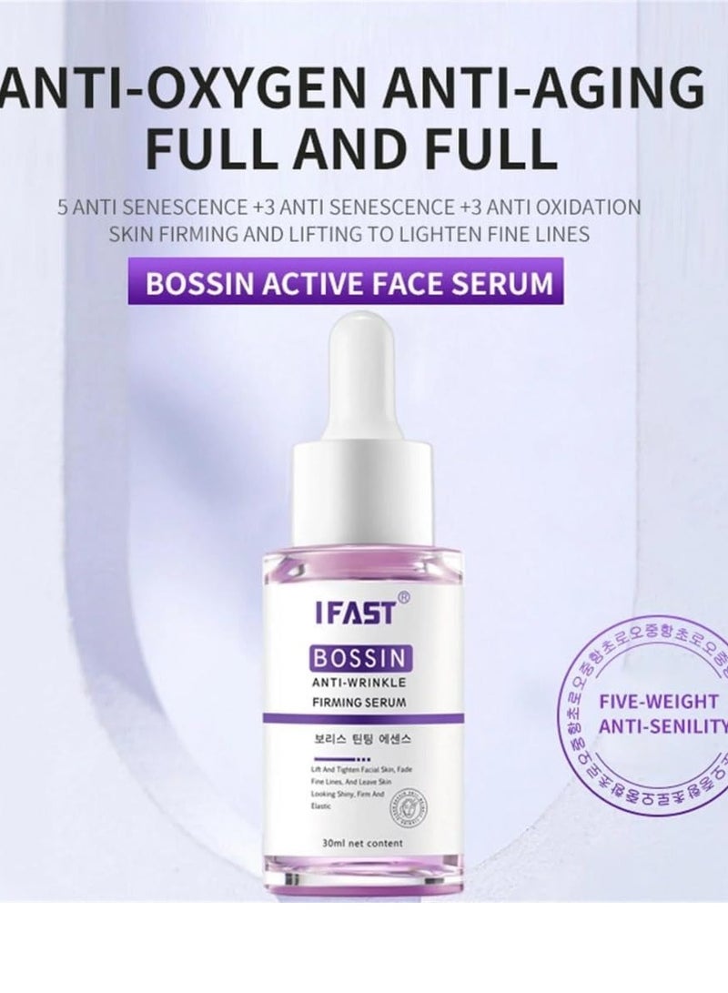 iFast Bossin Anti Wrinkle Firming Serum Lift and Tighten Facial Skin Fade Fine Lines Leave Skin Looking Shiny Firm and Elastic Reduce Dark Spots Anti Aging Anti Wrinkle Under Eye Serum Facial Essence. - Image 2