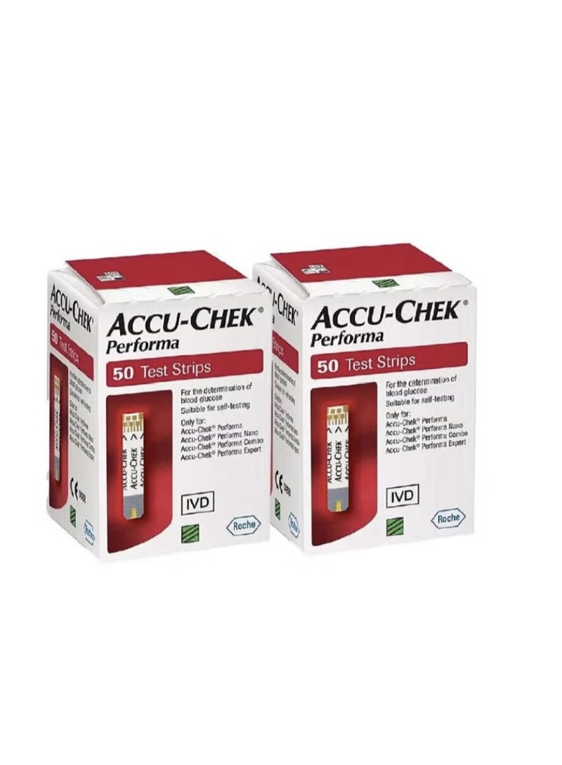 AccuChek Accu-Chek Performa Blood Glucose Test Strips Pack of 2 | Accurate Sugar Testing - Image 1