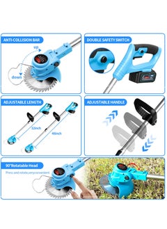 BOSS LIFE STYLE Battery Powered String Trimmer with Batteries and Charger All in One Electric Grass Cutter Lawn Mower Edger Tool and Grass Wacker  - Image 3