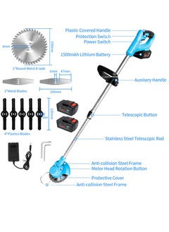 BOSS LIFE STYLE Battery Powered String Trimmer with Batteries and Charger All in One Electric Grass Cutter Lawn Mower Edger Tool and Grass Wacker  - Image 2