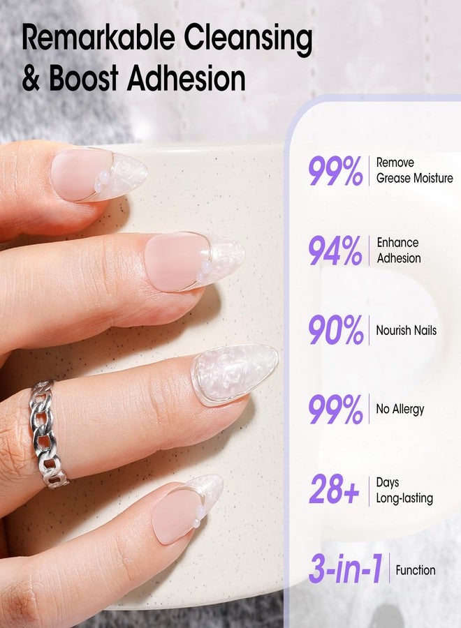 GELLEN Nail Primer and Dehydrator, 3-in-1 Acid-free Nourishing Nail Prep for Gel & Acrylic Nails, Gentle with Squalane VE Promote Health, 15ML 3s Air Dry Dehydrate Long-lasting Nails Art Supplies - Image 4