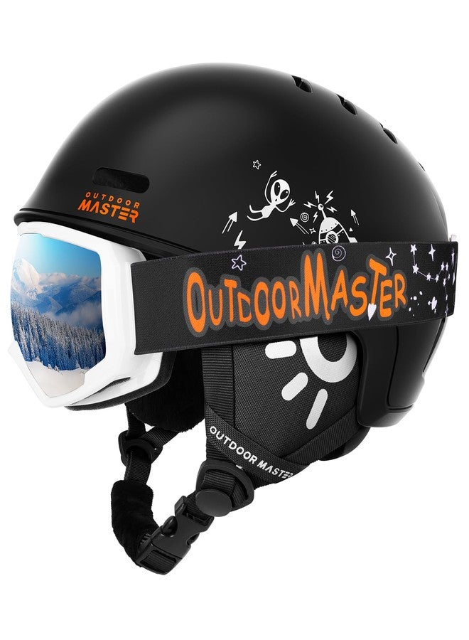 اوت دور ماستر طقم تزلج للأطفال من OutdoorMaster، غلاف متين من البولي كربونات وبطانة من رغوة البوليسترين الموسع، خوذة ثلجية مزودة بـ 12 فتحة تهوية، قابلة للتعديل، معتمدة للسلامة للأولاد والبنات - Image 1