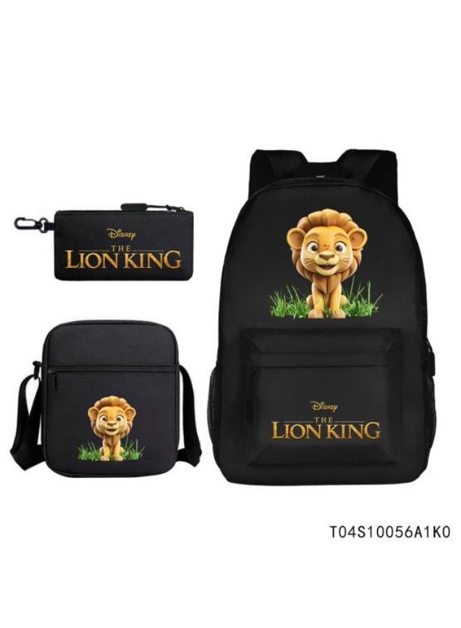 Practical animation style backpack three-piece set, simple and generous, super practical for daily use - 1118  - Image 1