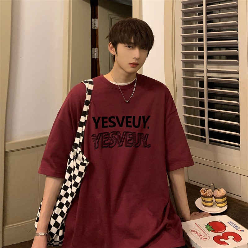 220G Heavy Short Sleeve T-Shirt Men'S Trendy Brand Fashion Loose Cotton Half Sleeve Oversize American High Street T-Shirt - Image 2