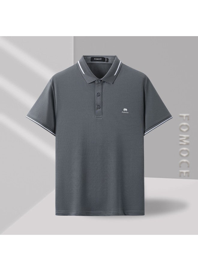Fomoce men's Summer Fashion Casual Contrast Color Collar Polo Shirt - Image 4
